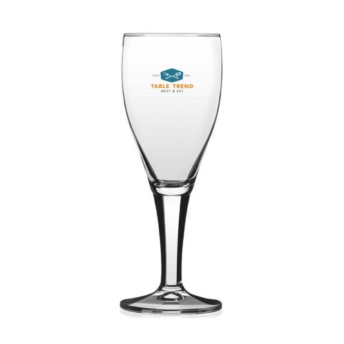 Harzer Pokal 25 cl Glas mit mehrfarbigem TableTrend-Logo auf der Frontplatte