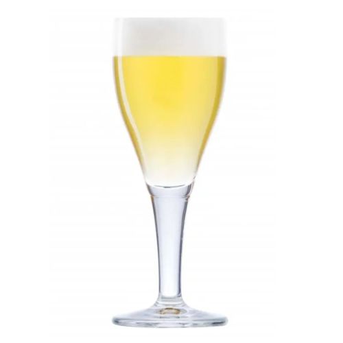 Harzer Bierglas 30 cl. vom Fass gefüllt mit Bier auf weißem Hintergrund