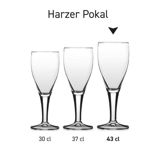 Harzer Pokal 30 cl Schankglas in Serie, mehrere Exemplare nebeneinander abgebildet