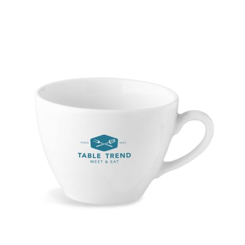Isabelle Cappuccino-Tasse, 22 cl, aus Porzellan, mit einfarbigem TableTrend-Logo auf der Vorderseite