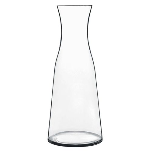 Glaskaraffe Atelier 1 Liter in Frontalansicht mit langem Hals und transparentem, zylindrischem Design. Glaskaraffe Atelier 1 Liter in Frontalansicht mit langem Hals und transparentem, zylindrischem Design.