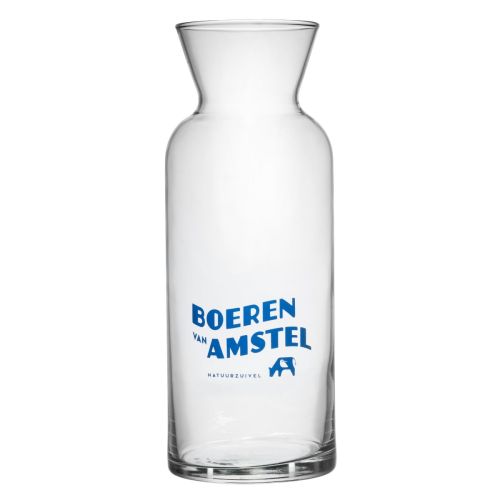 Karaffe Village 1 Liter Glas mit einfarbigem Logo von Amstel Natuurzuivel auf der Vorderseite