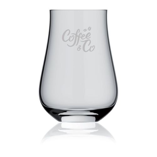 Lauren Glas 63 cl. in transparentes Glas mit eingraviertem CoffeeCo-Logo auf der Vorderseite