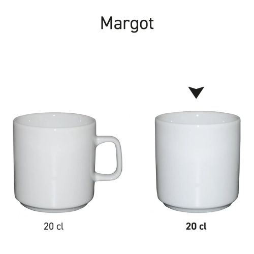 Margot Tasse 20 cl. ohne Henkel in Serie, mehrere Exemplare nebeneinander gezeigt