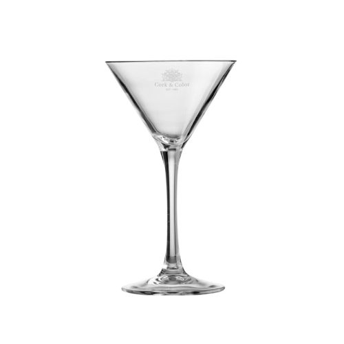 Martini-Cocktailglas von 21 cl mit fein eingraviertem CorkColor-Logo auf der Vorderseite. Martini-Cocktailglas von 21 cl mit fein eingraviertem CorkColor-Logo auf der Vorderseite.