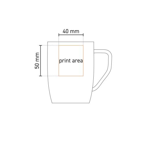 Technische Arbeitszeichnung mit Druckfläche auf Tasse Edge 28 cl. Technische Arbeitszeichnung mit Druckfläche auf Tasse Edge 28 cl.