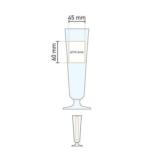 Technische Arbeitszeichnung des Munster Tulpe 30 cl Zapfhahns aus Glas mit Druckflächenanzeige