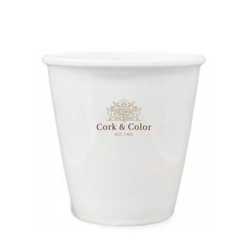 Porzellan Tasse 35 cl. edruckt mit mehrfarbigem CorkColor Logo auf der Vorderseite.