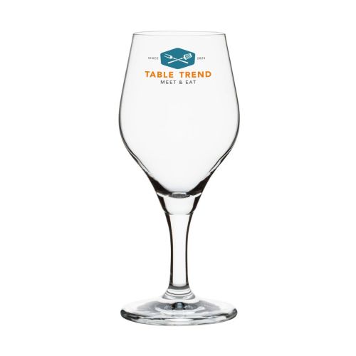 Ronceva Pokal 30 cl. mit mehrfarbigem PrintPub Logo auf der Vorderseite.