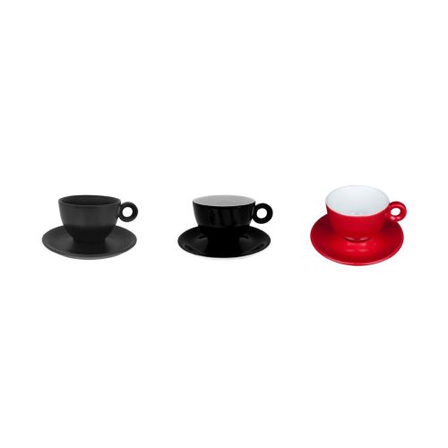 Visuelle Übersicht der verschiedenen Farben der Rondo Cappuccino 20 cl Porzellansets nebeneinander. Visuelle Übersicht der verschiedenen Farben der Rondo Cappuccino 20 cl Porzellansets nebeneinander.