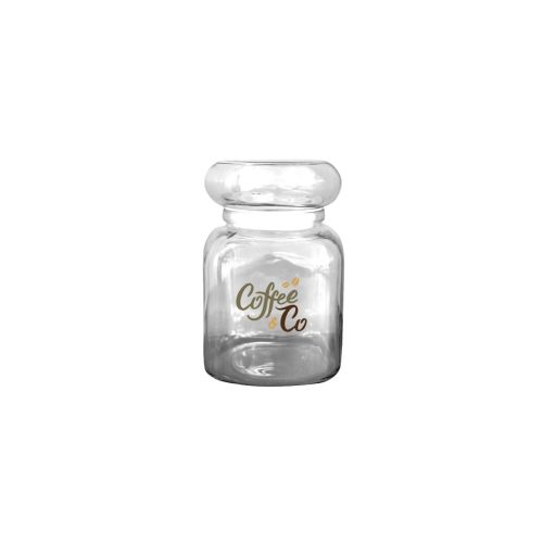 Vorderansicht des Süßigkeitenglas Classic 395 ml mit eingraviertem TableTrend-Logo, das dezent in das Glas eingearbeitet ist.