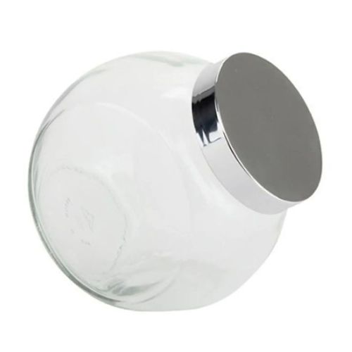 Abbildung der Vorderseite eines Glasbehälters für Süßigkeiten (2 Liter) mit silbernem Kunststoffdeckel, geeignet zur Aufbewahrung oder Präsentation. Abbildung der Vorderseite eines Glasbehälters für Süßigkeiten (2 Liter) mit silbernem Kunststoffdeckel, geeignet zur Aufbewahrung oder Präsentation.