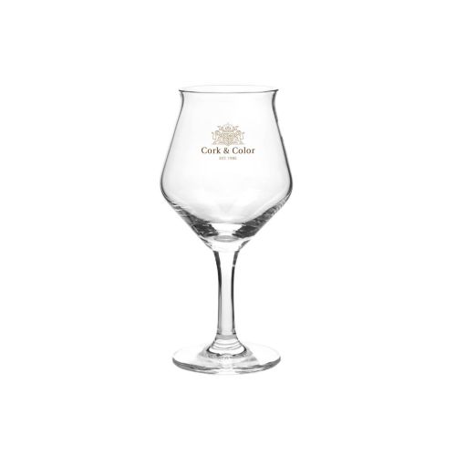 Sommelier Kelch 20 cl Zapfglas mit mehrfarbigem CorkColor-Logo auf der Frontplatte