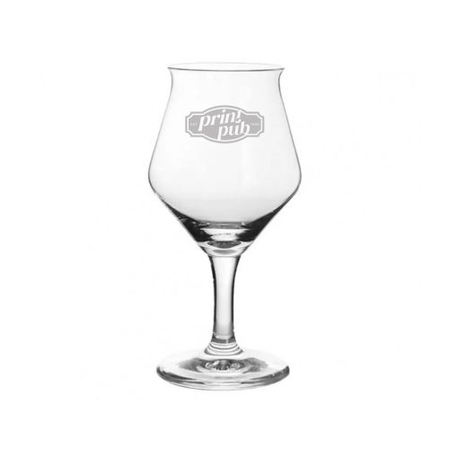 Sommelier Kelch Ritzenhoff niedrig 30 cl Glas mit eingraviertem PrintPub Logo auf der Vorderseite