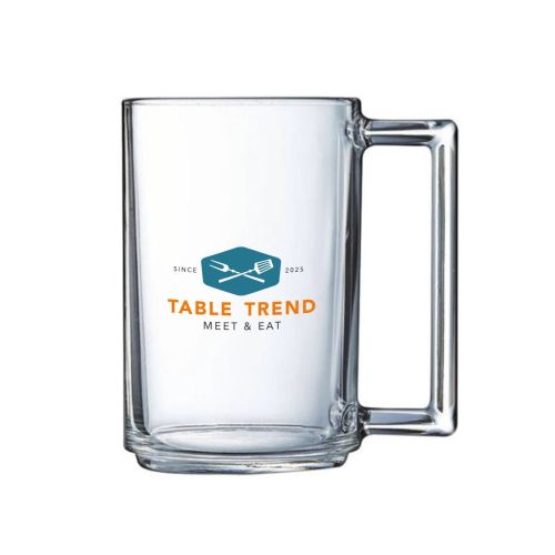 Teeglas Karo 32 cl. mit dem mehrfarbigen Logo von TableTrend auf der Vorderseite.