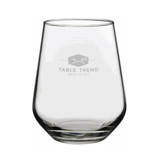 Tumbler Allegra 34,5 cl. mit feiner Glasgravur von TableTrend auf der Vorderseite.