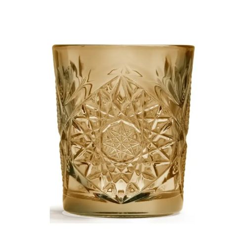 Goldbecher Onis Hobstar 35 cl Glas mit geschliffenem Sternmuster, Vorderansicht ohne Druck