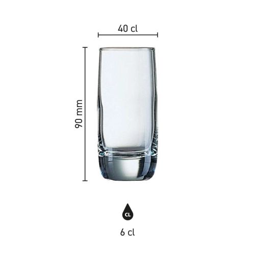 Übersicht über das Vigne Likörglas 6 cl. mit genauen Glasmaßen in informativer Infografik. Übersicht über das Vigne Likörglas 6 cl. mit genauen Glasmaßen in informativer Infografik.