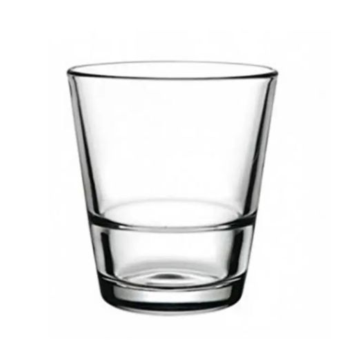 Wasserglas Grande S Stapelbar 31 cl. in gerader Vorderansicht, stapelbares Design mit glatter Textur und gerader Form.