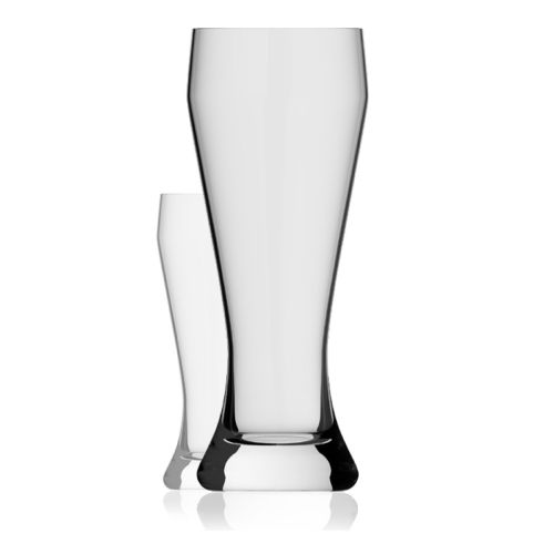 Weizenbierglas XXL 2,0 Liter aus transparentem Glas, in der Vorderansicht ohne Aufdruck