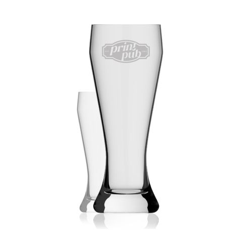 Weizenbierglas XXL, 2,0 Liter, mit eingraviertem PrintPub-Logo auf der Vorderseite