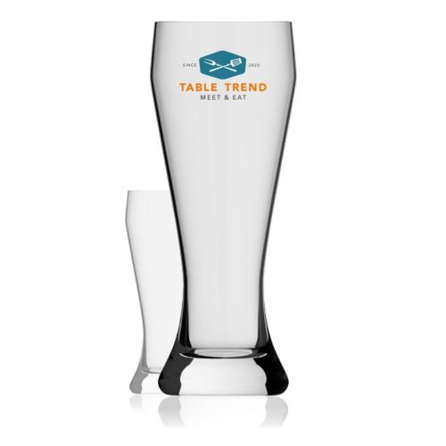 Weizenbierglas XXL 3,0 Liter mit mehrfarbigem TableTrend-Logo auf der Vorderseite