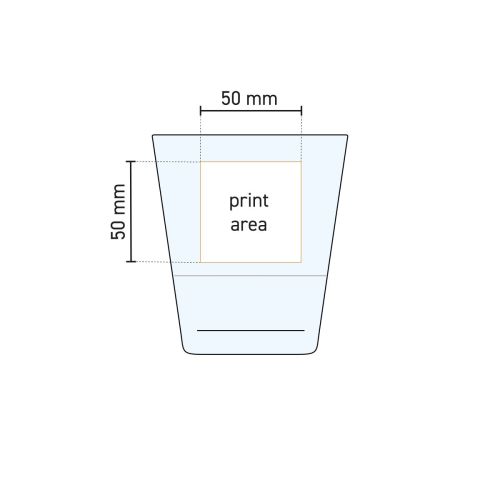 Technische Arbeitszeichnung des Whisky Grande S Stapelbar 41 cl. mit Angabe der Druckfläche. Technische Arbeitszeichnung des Whisky Grande S Stapelbar 41 cl. mit Angabe der Druckfläche.