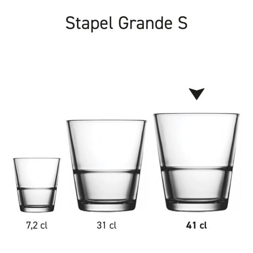 Set von Grande S Gläsern in Reihenschaltung zur Übersicht mit verschiedenen Fassungsgrößen Set von Grande S Gläsern in Reihenschaltung zur Übersicht mit verschiedenen Fassungsgrößen