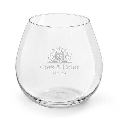 Frontweinglas Ronda 47 cl mit fein eingraviertem CorkColor-Logo im Glas.