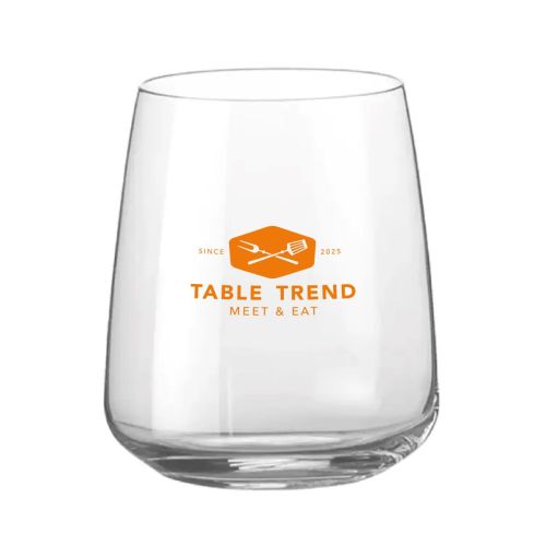 Wasserglases Aurum Tumbler 37 cl. mit TableTrend-Logo in einer Farbe auf der Vorderseite des Glases gedruckt. Wasserglases Aurum Tumbler 37 cl. mit TableTrend-Logo in einer Farbe auf der Vorderseite des Glases gedruckt.
