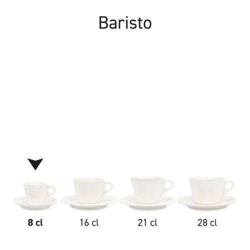 Übersicht der Baristo Espresso-Sets, mit mehreren Porzellansets zusammen.
