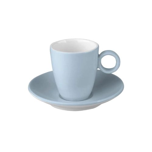 Frontal Bild von hellblau-weiß Bart Espresso 6,5 cl. SET mit glatter Oberfläche. Frontal Bild von hellblau-weiß Bart Espresso 6,5 cl. SET mit glatter Oberfläche.