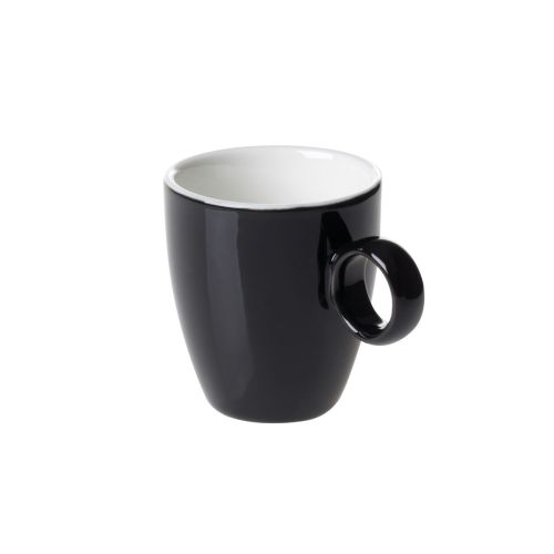 Bart Espressotasse 6,5 cl aus schwarzem und weißem Porzellan mit kompakter Form und leicht gebogenem Ohr. Bart Espressotasse 6,5 cl aus schwarzem und weißem Porzellan mit kompakter Form und leicht gebogenem Ohr.