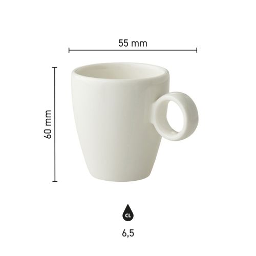 Klare Maße der Bart Espressotasse 6,5 cl Porzellan in der Infografik. Klare Maße der Bart Espressotasse 6,5 cl Porzellan in der Infografik.