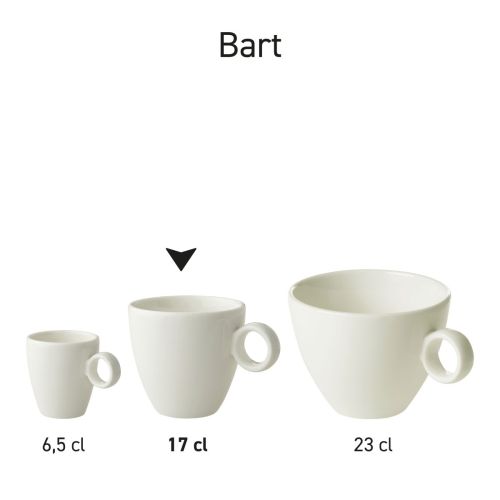 Mehrere Bart-Kaffeebecher aus weißem Porzellan werden als einheitliche Produktlinie präsentiert. Mehrere Bart-Kaffeebecher aus weißem Porzellan werden als einheitliche Produktlinie präsentiert.