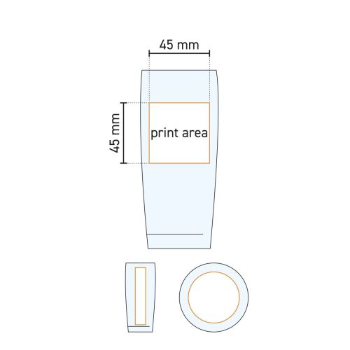 Technische Arbeitszeichnung einer Bierglas Willibecher 18 cl. mit Angabe des Druckbereichs. Technische Arbeitszeichnung einer Bierglas Willibecher 18 cl. mit Angabe des Druckbereichs.