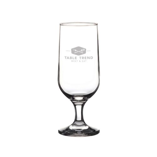 Bierglas Capri 35 cl. mit eingraviertem TableTrend Logo auf der Vorderseite des Glases.