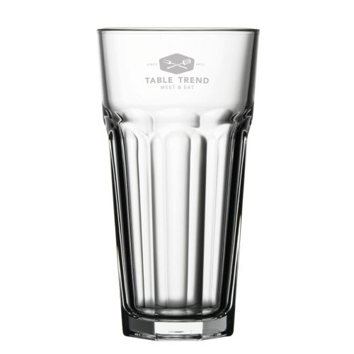 Graviertes TableTrend Logo auf der Vorderseite des Casablanca Bierglases 47,5 cl, dezent im Glas sichtbar. Graviertes TableTrend Logo auf der Vorderseite des Casablanca Bierglases 47,5 cl, dezent im Glas sichtbar.