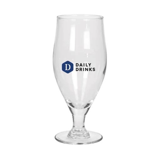 Tulpenförmiges Bierglas Cervoise 38 cl. mit mehrfarbigem DailyDrinks-Logo auf der Vorderseite.