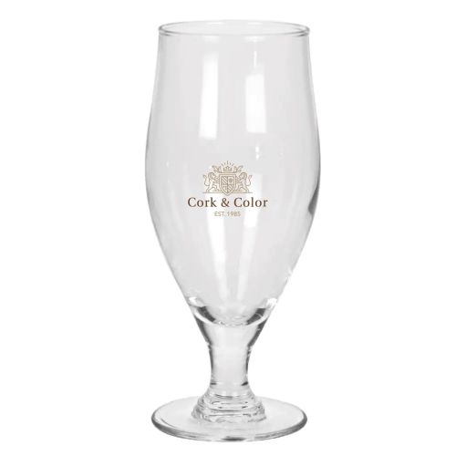 Vorderseite des Cervoise Bierglases 50 cl mit mehrfarbigem CorkColor-Logo in klarem Druck. Vorderseite des Cervoise Bierglases 50 cl mit mehrfarbigem CorkColor-Logo in klarem Druck.