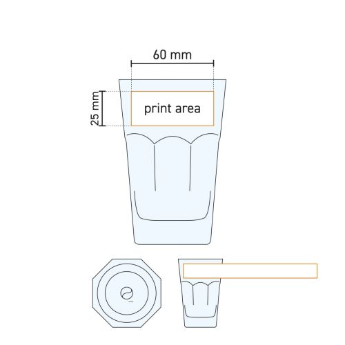 Technische Arbeitszeichnung der Druckfläche auf dem Bierglas Hoegaarden 29 cl. Technische Arbeitszeichnung der Druckfläche auf dem Bierglas Hoegaarden 29 cl.