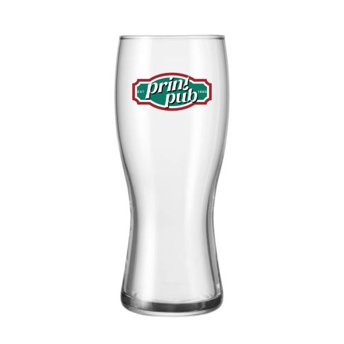 Vorderansicht des Bierglases Koblenz 30 cl. mit mehrfarbigem PrintPub-Logo. Vorderansicht des Bierglases Koblenz 30 cl. mit mehrfarbigem PrintPub-Logo.