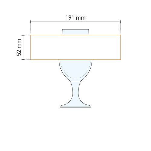 Arbeitszeichnung des Bierglases Munich 26 cl mit Angabe der Druckfläche, geeignet für Druck und Positionierung. Arbeitszeichnung des Bierglases Munich 26 cl mit Angabe der Druckfläche, geeignet für Druck und Positionierung.