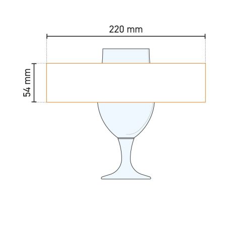 Technische Arbeitszeichnung der Druckfläche auf dem Munich 38-cl-Bierglas. Technische Arbeitszeichnung der Druckfläche auf dem Munich 38-cl-Bierglas.