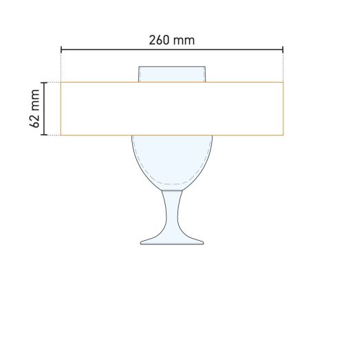 Technische Arbeitszeichnung mit Angabe zur Personalisierung auf Munich 63 cl. Glas. Technische Arbeitszeichnung mit Angabe zur Personalisierung auf Munich 63 cl. Glas.