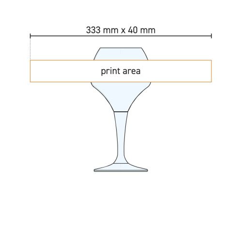 Technische Arbeitszeichnung von Norbert Bierglas 65 cl. mit Kennzeichnung der verfügbaren Druckfläche. Technische Arbeitszeichnung von Norbert Bierglas 65 cl. mit Kennzeichnung der verfügbaren Druckfläche.