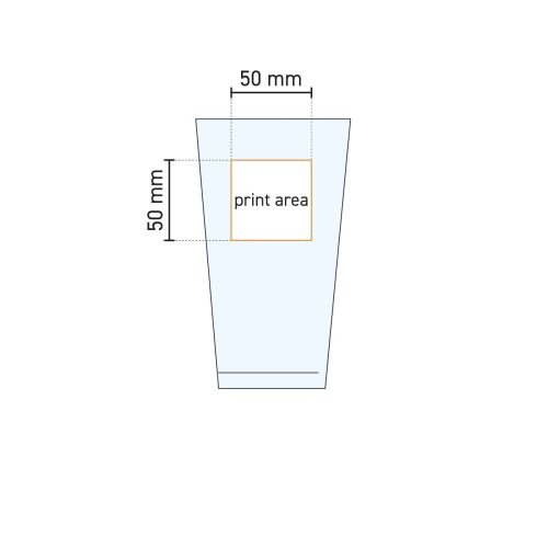 Technische Arbeitszeichnung des Bierglases Sestriere 39 cl. mit Angabe der Druckfläche auf dem Glas. Technische Arbeitszeichnung des Bierglases Sestriere 39 cl. mit Angabe der Druckfläche auf dem Glas.