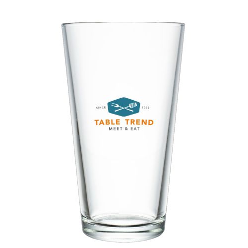 Bierglas Vase 47 cl. mit mehrfarbigem TableTrend-Logo auf der Vorderseite, dicht bedruckt.