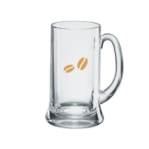 Bierkrug Icon 50 cl. mit einfarbigem CoffeeCo-Logo, zentriert auf der Vorderseite.
