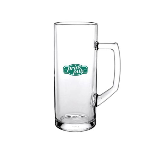 Einfarbiger Druck des PrintPub-Logos auf der Vorderseite des Bierkrug Reno 50 cl. Einfarbiger Druck des PrintPub-Logos auf der Vorderseite des Bierkrug Reno 50 cl.